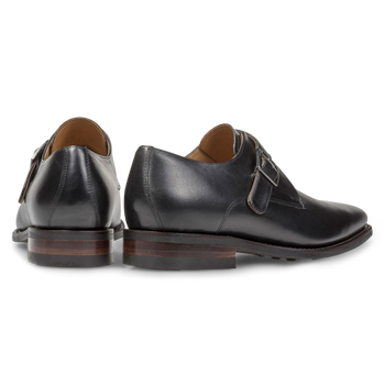 Schwarzer Monk Schnallenschuh