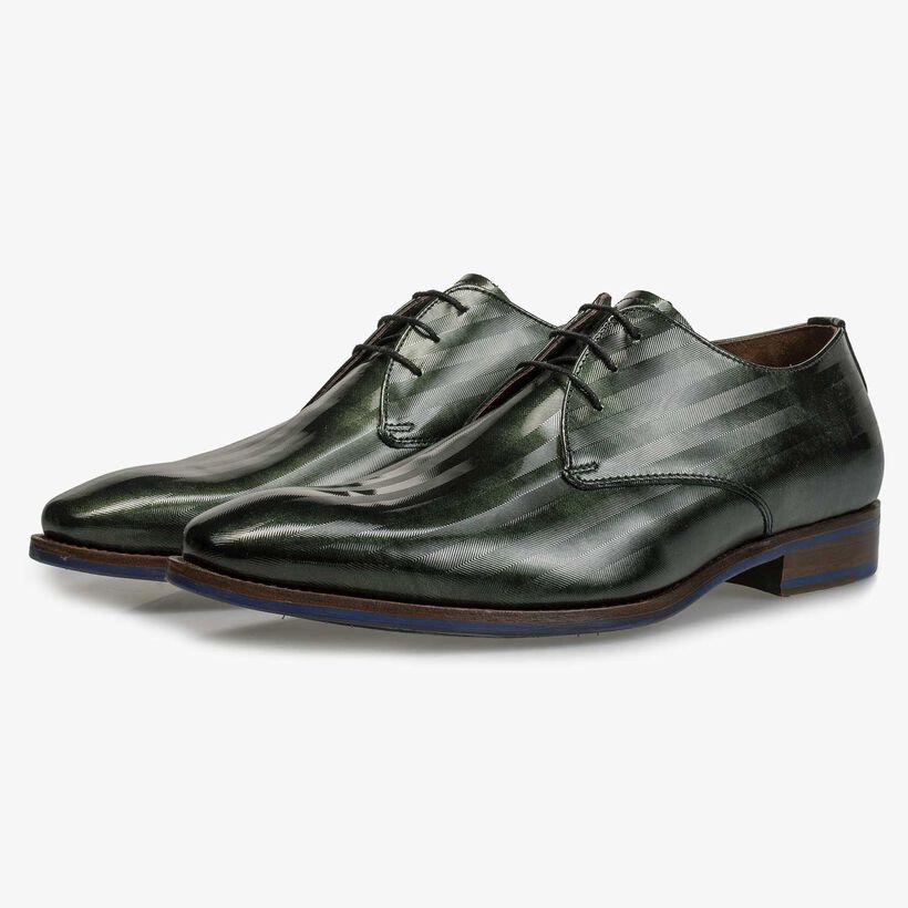 Gr&uuml;ner Premium Lackleder-Schn&uuml;rschuh