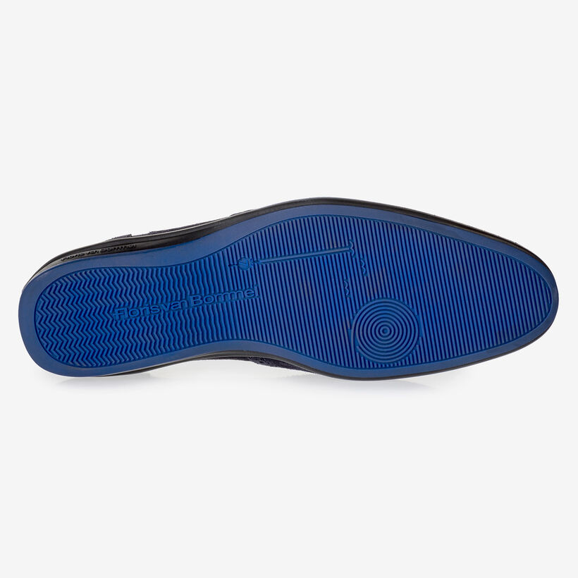 Dunkelblauer Wildleder-Schn&uuml;rschuh