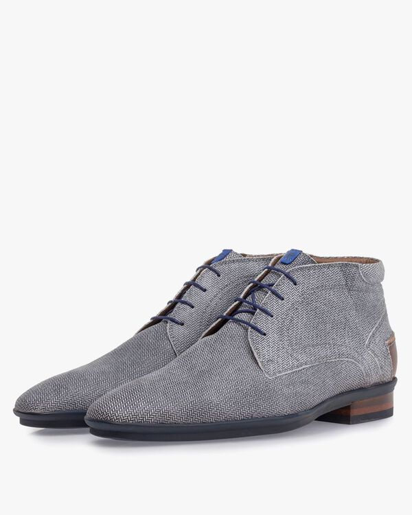 Boot suede leather black/white