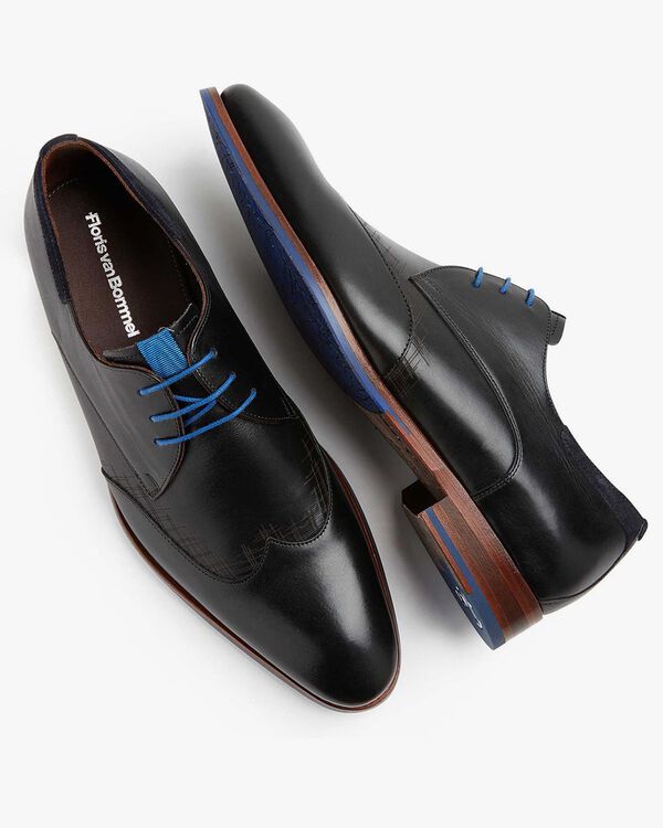 Schn&uuml;rschuh schwarze Leder