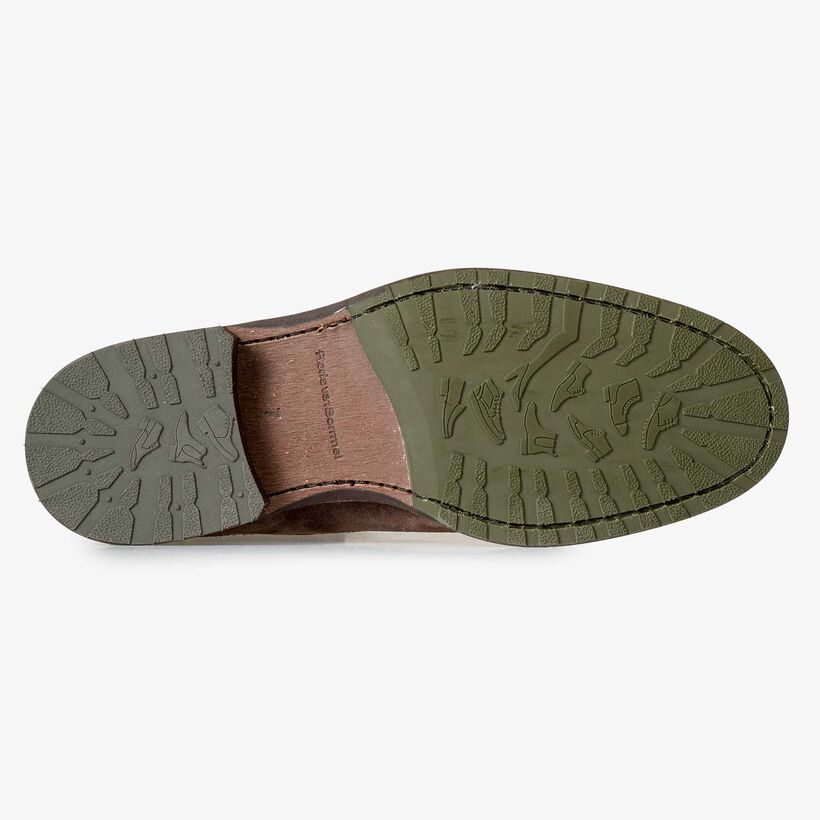 Dunkelbrauner Wildleder-Schn&uuml;rstiefel