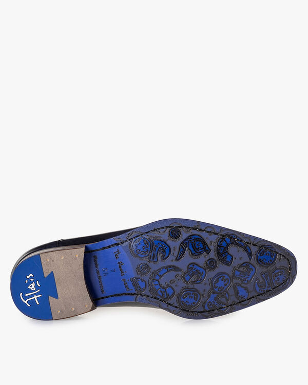 Dunkelblauer Leder-Schn&uuml;rschuh