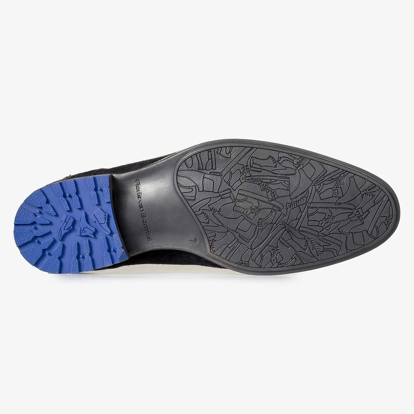 Dunkelblauer Wildleder Schn&uuml;rstiefel