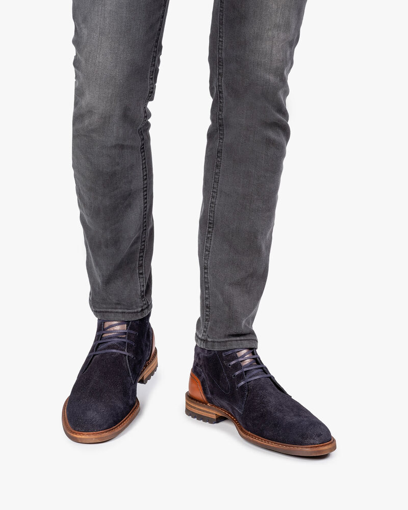 Crepi Stiefel blau Wildleder