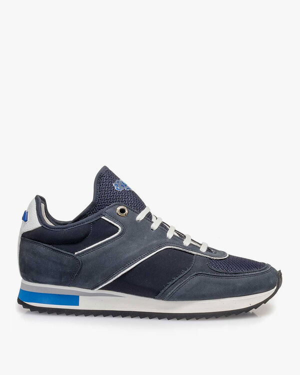Dunkelblauer Nubukleder-Sneaker