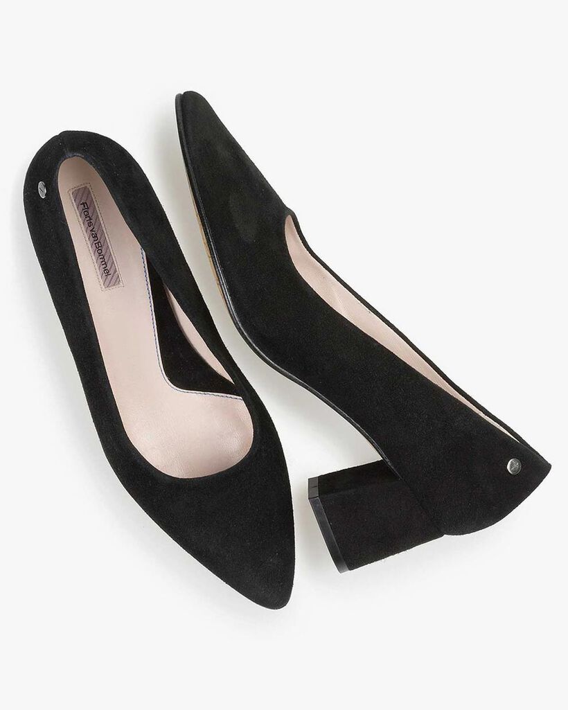 Schwarze Wildleder-Pumps