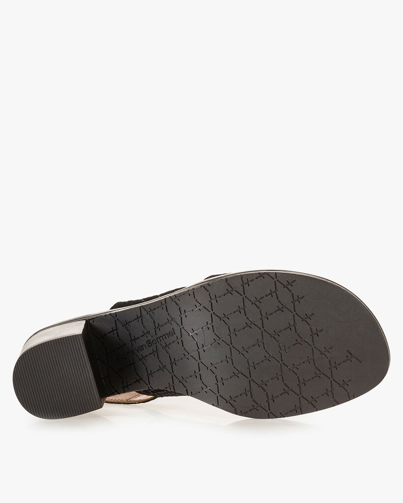 Sandale Wildleder-Print schwarz
