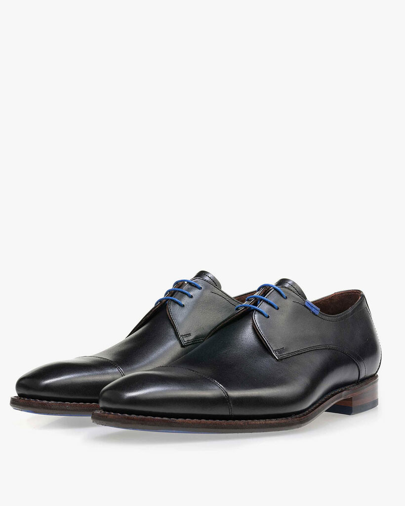 Schn&uuml;rschuh Kalbsleder schwarz