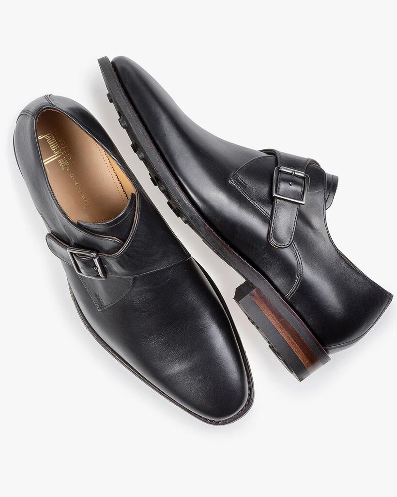 Schwarzer Monk Schnallenschuh