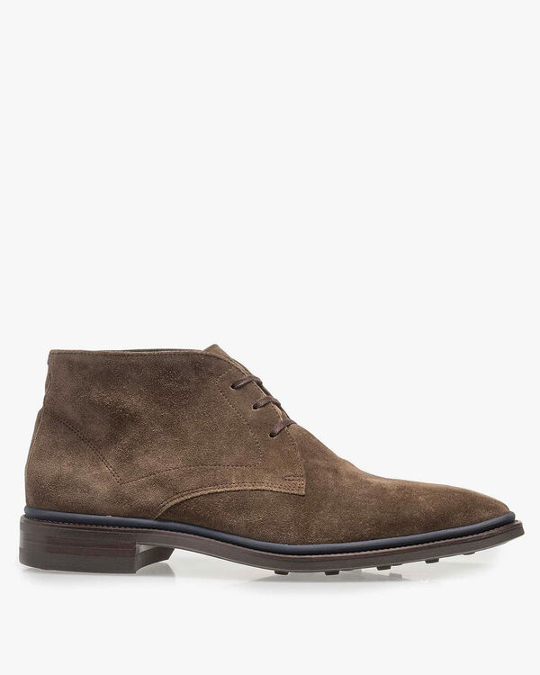 Schn&uuml;rstiefel Wildleder taupe
