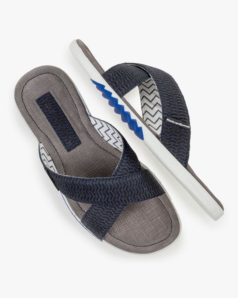 Slipper nubuck leather blue