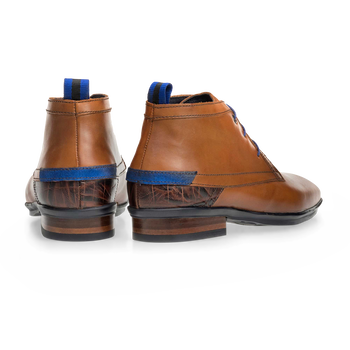 Schn&uuml;rstiefel Kalbsleder cognac