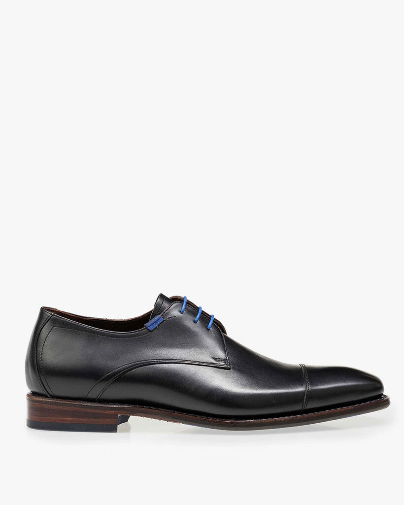 Schn&uuml;rschuh Kalbsleder schwarz