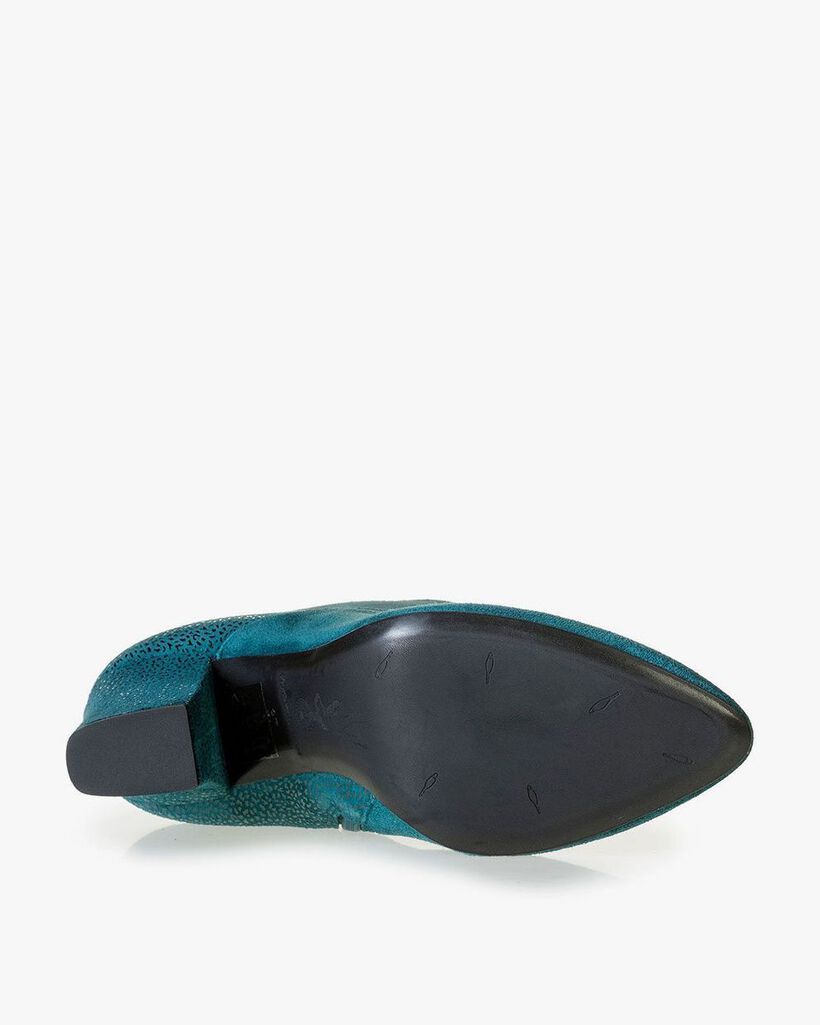 Blaue Stiefelette mit Metallic-print