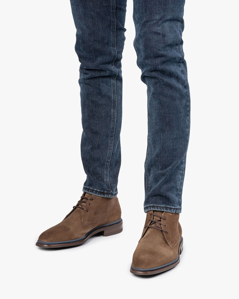 Schn&uuml;rstiefel Wildleder taupe