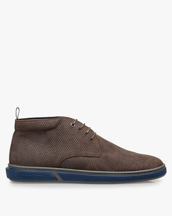 Schn&uuml;rstiefel Leder-Print braun