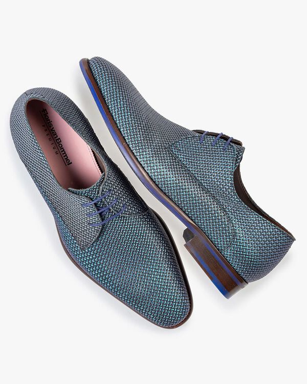 Schn&uuml;rschuh blau metallic