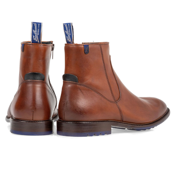 Lammfell gef&uuml;tterter Stiefel cognac