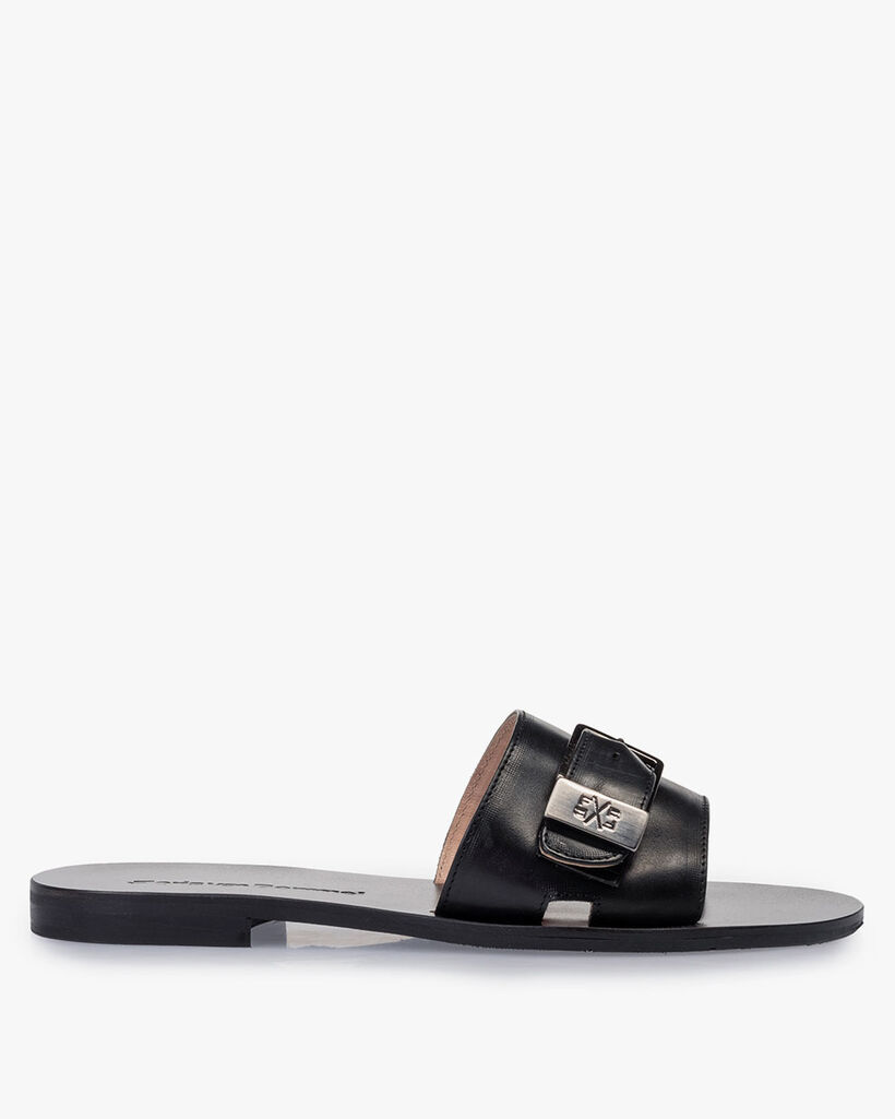 Slipper Kalbsleder schwarz