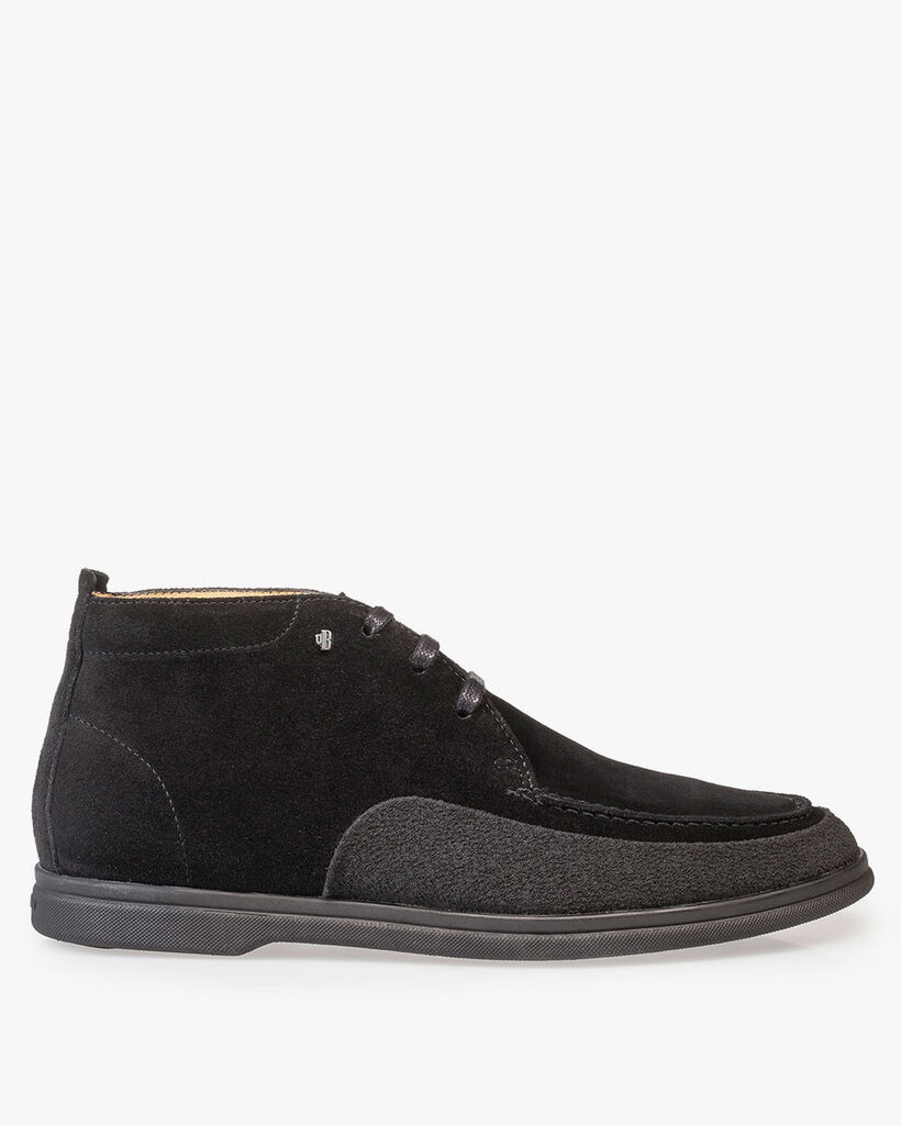 Halbhoher Wildleder Schn&uuml;rstiefel