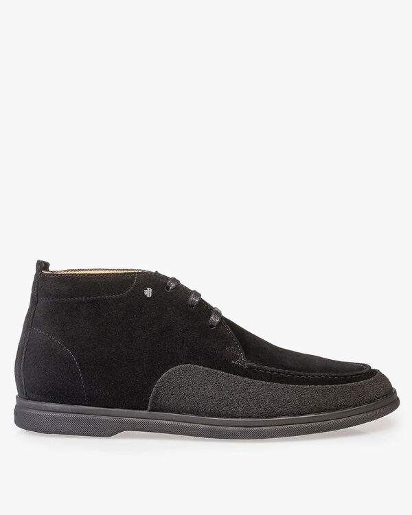 Halbhoher Wildleder Schn&uuml;rstiefel