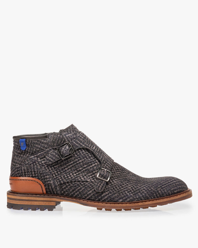 Stiefel grau mit Schnalle