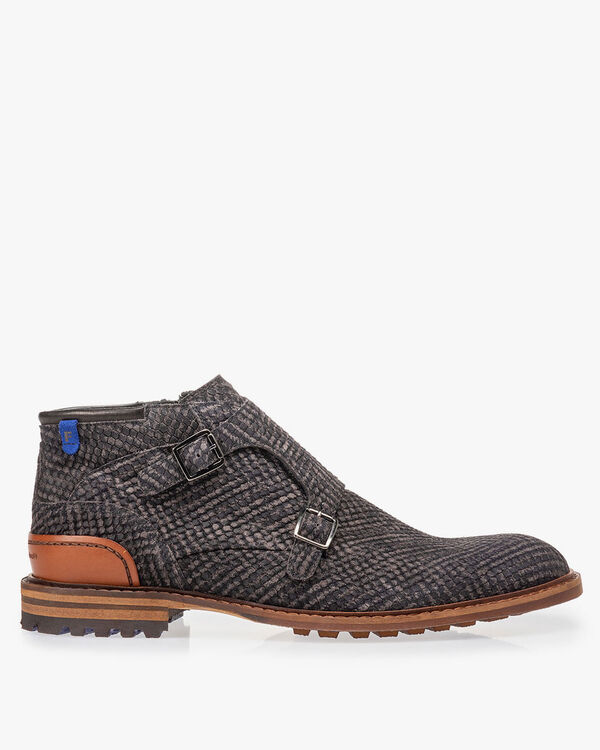 Stiefel grau mit Schnalle