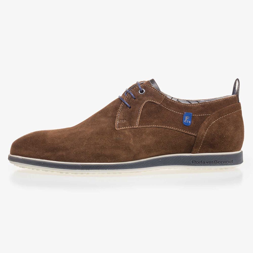 Brauner Wildleder Schn&uuml;rschuh