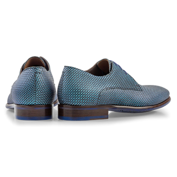 Schn&uuml;rschuh blau metallic