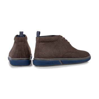 Schn&uuml;rstiefel Leder-Print braun