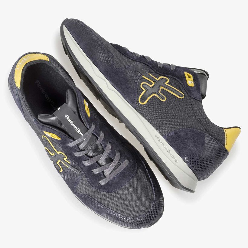 Blauer / Grauer Sneaker mit gelben Details