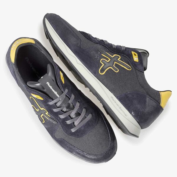 Blauer / Grauer Sneaker mit gelben Details