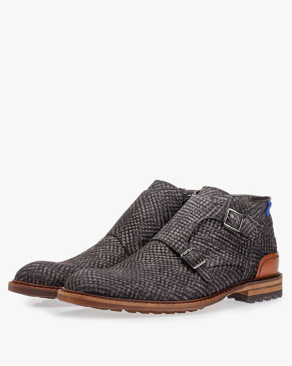 Stiefel grau mit Schnalle