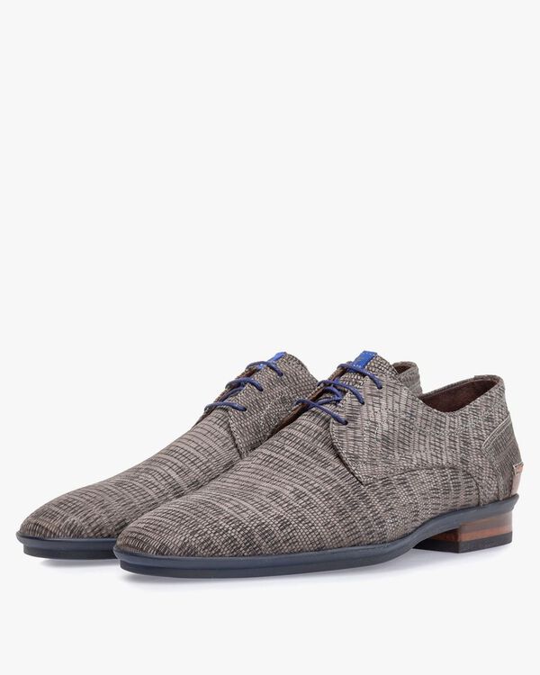 Lace shoe with print taupe