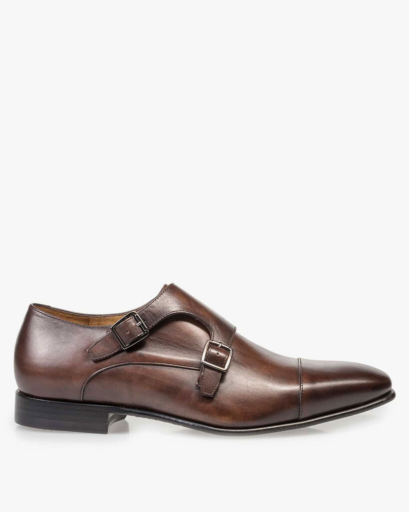 Brauner Monk-Schnallenschuh