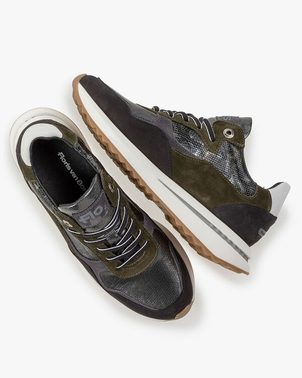 Sneaker Wildleder dunkelgr&uuml;n