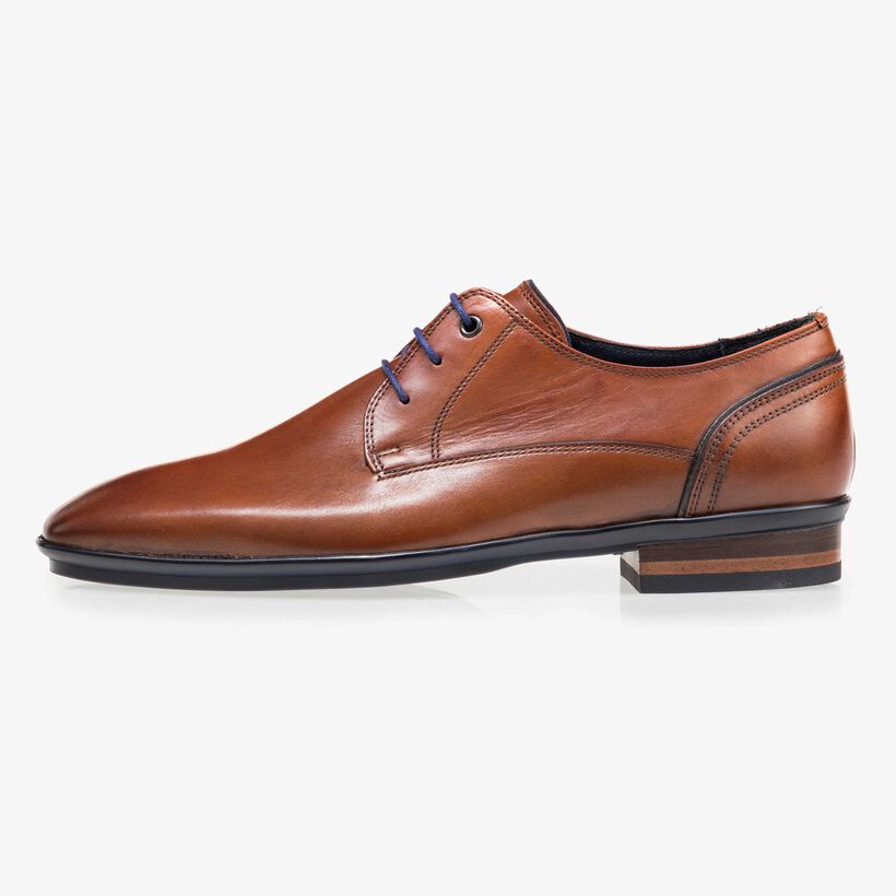Cognacfarbener Leder Schn&uuml;rschuh