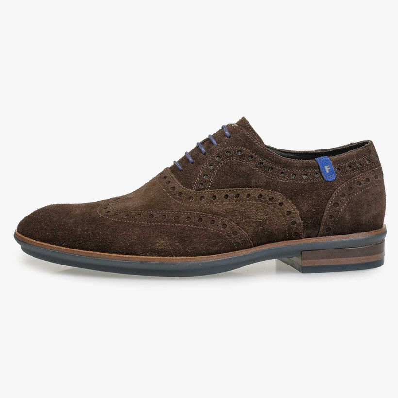 Brauner Brogue Wildleder-Schn&uuml;rschuh