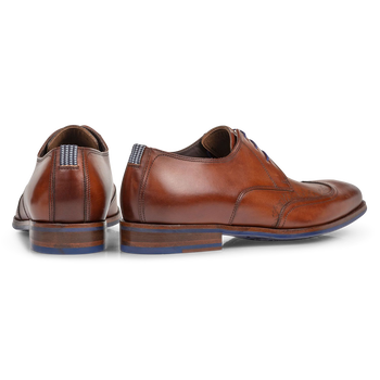 Schn&uuml;rschuh cognac Kalbsleder