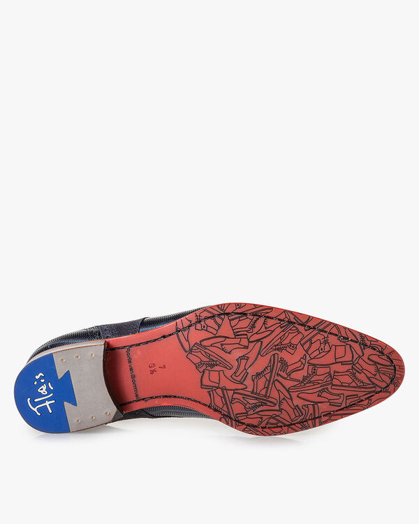 Lace shoe metallic blue