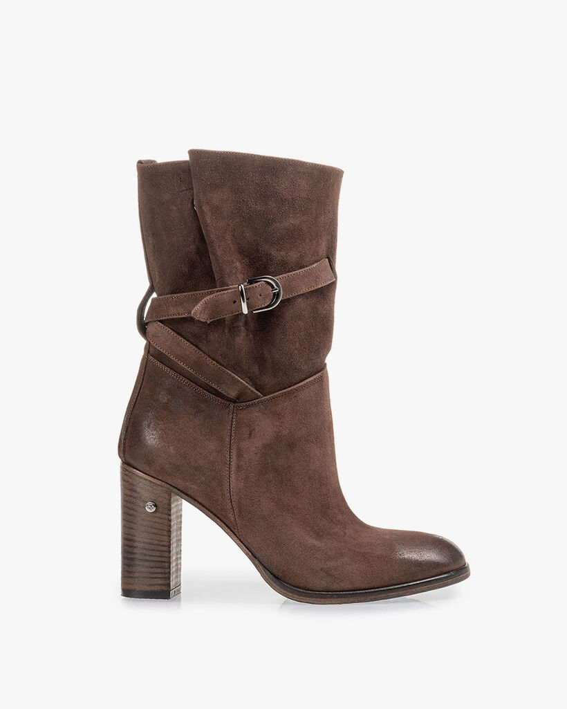 Halbhoher Stiefel Wildleder braun