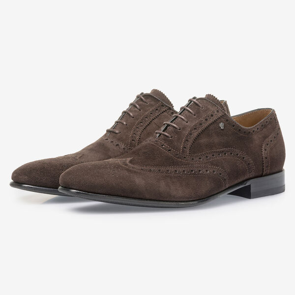 Dunkelbrauner Wildleder-Brogue