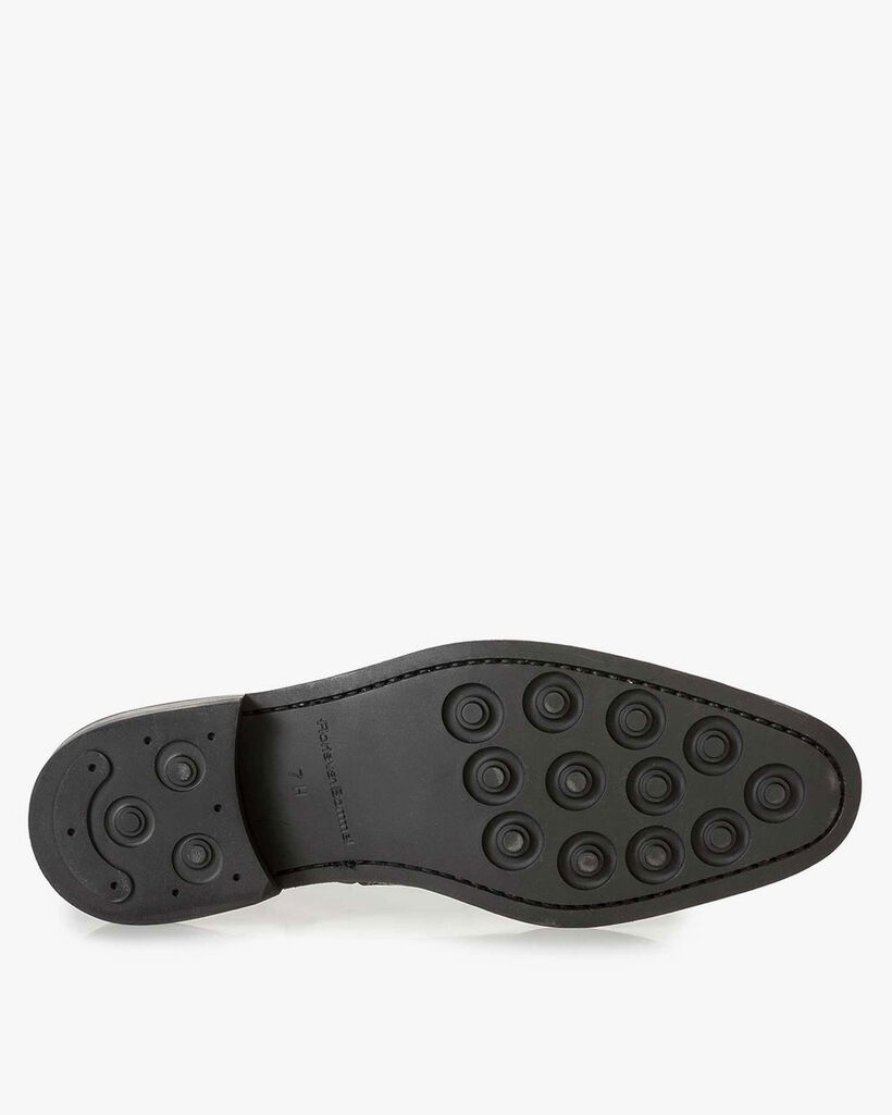 Schwarzer Monk-Schnallenschuh aus Kalbsleder mit Print