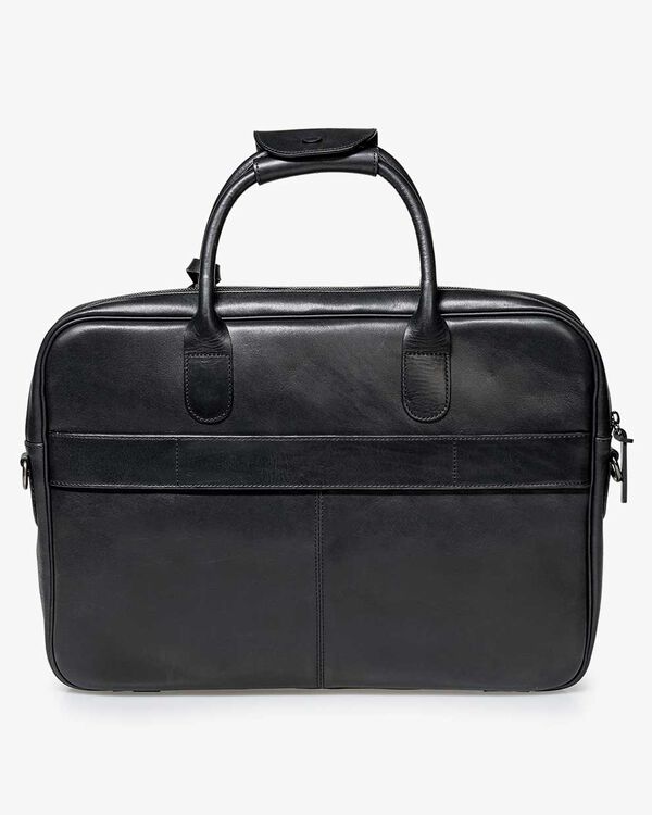 B&uuml;rotasche schmal Leder schwarz