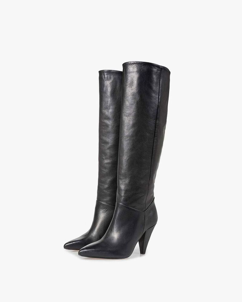 Schwarze Nappaleder-Stiefel