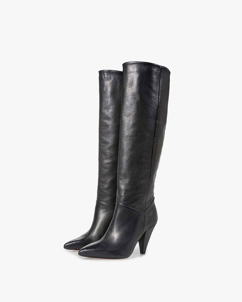 Schwarze Nappaleder-Stiefel