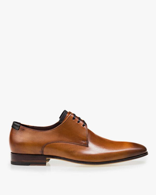 Schn&uuml;rschuh Kalbsleder cognac