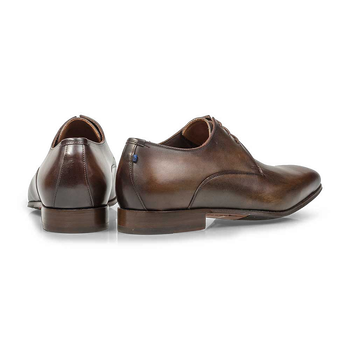Lace boot calf leather dark brown