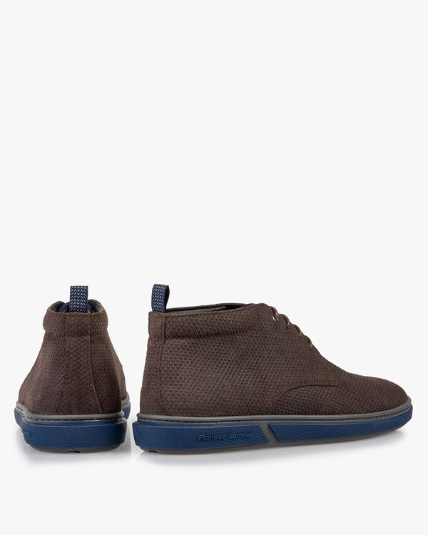 Schn&uuml;rstiefel Leder-Print braun